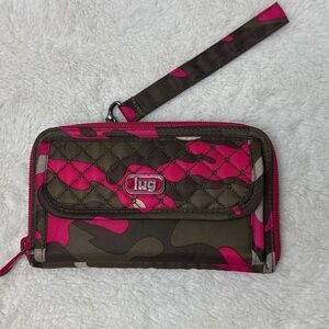 LUG Pink & Olive Camo Wristlet Wallet